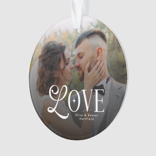 Modern Love Custom Wedding Photo Couples Monogram (devant)