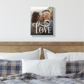 Modern Love Custom Wedding Photo Couples Monogram Canvas Afdruk (Insitu (Slaapkamer))