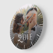 Modern Love Custom Wedding Photo Couples Monogram Grote Klok (Hoek)