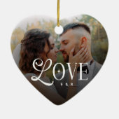 Modern Love Custom Wedding Photo Couples Monogram Keramisch Ornament (Achterkant)