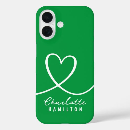 Modern Love Heart Gepersonaliseerde naam Case-Mate iPhone Case (Achterkant)