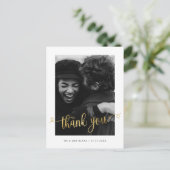 Modern Love Heart Mariage Photo Merci Carte postal (Debout devant)