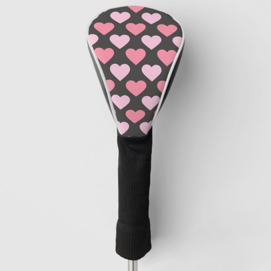 Modern Love Heart Pattern Golfheadcover (Voorkant)