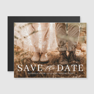 Modern Love Mix Typography Photo Save the Date Magnetische Uitnodiging