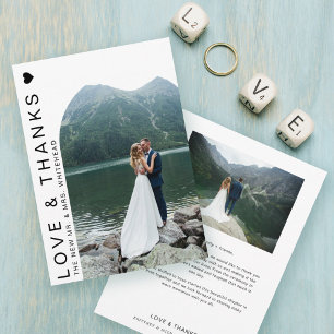 Modern Love Photo Collage Carte de remerciements b