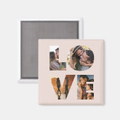 Modern LOVE Photo Collage Cutout Valentijnsdag Magneet (Voorkant / Achterkant)