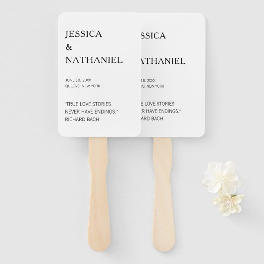 Modern Love Quote Black & White Wedding Handwaaier (Voorkant en achterkant)