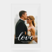 Modern Love Script Custom Foto Acryl Huwelijk Acryl Bord (Voorkant)