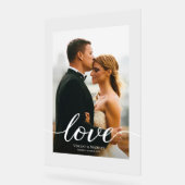 Modern Love Script Custom Foto Acryl Huwelijk Acryl Bord (Hoek)