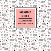 Modern Love Text Sketch Heart Kitchen Apron Schort