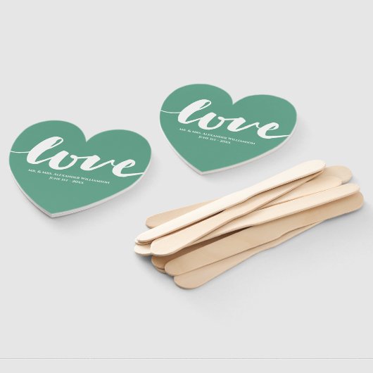 Modern Love Typography Wedding Handwaaier (Niet-gemonteerd)