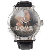Modern Love verovert alle bruiloft fotoscript Horloge (Voorkant)