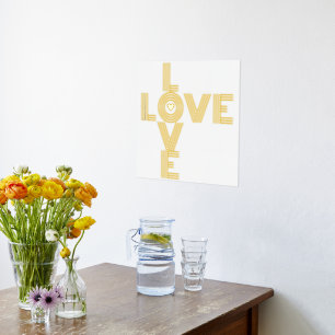 Modern "LOVE" woord en hart wit Folie Afdrukken