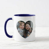 Modern "Love you Daddy/Dad" 2 hartvormige foto's Mok (Links)