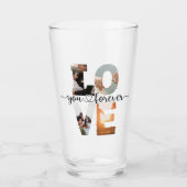 Modern Love You Forever Fotocollage Bier Glas (Voorkant)