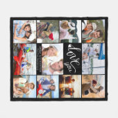 Modern Love You Fotocollage 11 Afbeeldingen Custom Fleece Deken (Voorkant (Horizontaal))