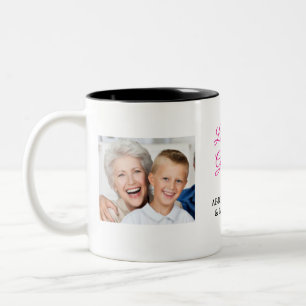 Modern "Love you Grandma" 2-foto Tweekleurige Koffiemok