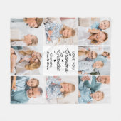 Modern Love You Oma Opa Custom 8 Foto Fleece Deken (Voorkant (Horizontaal))