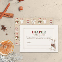Modern Luier Raffle Ticket van Winter Baby shower