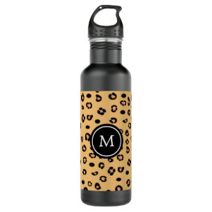 Modern Luipaard Patroon en Monogram Waterfles