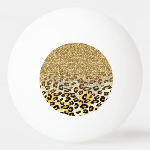 Modern luipaard patroon gouden glitter ombre pingpongballen