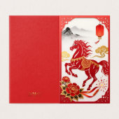 Modern Lunar Papercut Horse — Personalised Cards (Outside Unfolded)