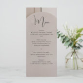 Modern Luxe Arch Wedding Menu | Neutral Beige  (Staand voorkant)