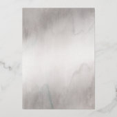 Modern Luxe Gold Flecks Grey Waterverf Wedding Folie Uitnodiging (Achterkant)