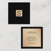 Modern Luxe Gold Monogram Vierkante Visitekaartje (Voorkant / Achterkant)