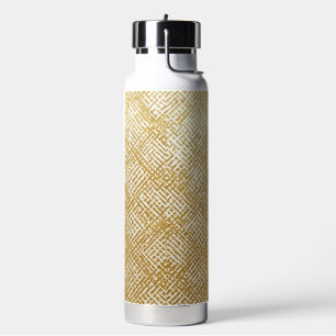 Modern, Luxe, Gouden Rasterpatroon Waterfles