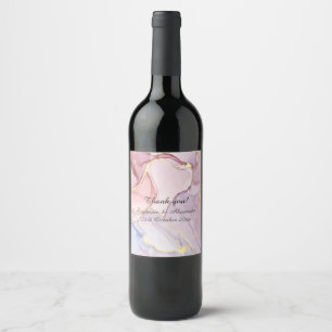 MODERN LUXE MARBLE LILA WINE ETIKET