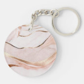 Modern Luxe Marmer Roos Gold Sleutelhanger (Achterkant)