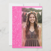 Modern Luxe Roze Glitter Neon Sweet 16 Kaart (Achterkant)