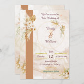 Modern Luxe Wedding Invitation Kaart (Voorkant / Achterkant)