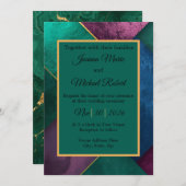 Modern Luxe Wedding Invitation Kaart (Voorkant / Achterkant)
