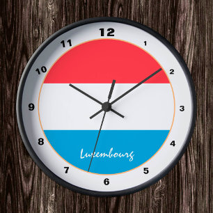 Modern Luxembourg vlag, Luxemburgse trendy Home Ronde Klok