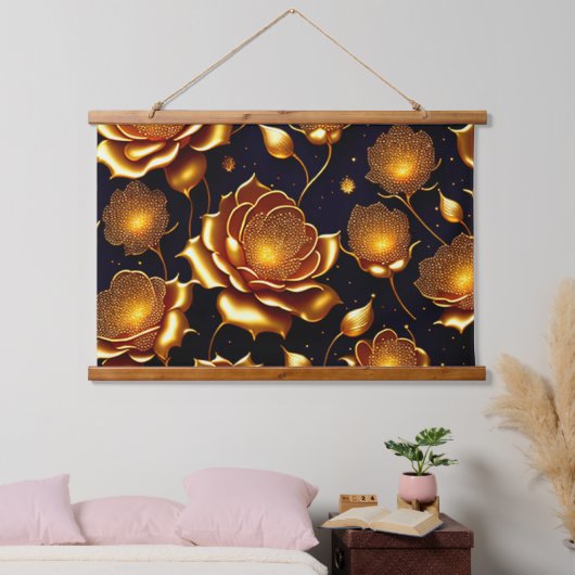 Modern Luxury Big Gold Roos Collectie Hangend Wandkleed (Slaapkamer)