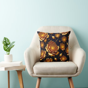 Modern Luxury Big Gold Roos Collectie Kussen