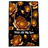 Modern Luxury Big Gold Roos Collectie Medium Cadeauzakje (Voorkant)