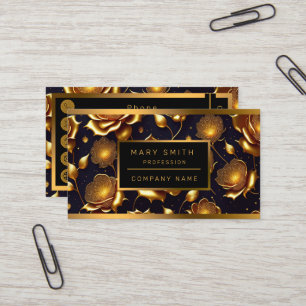 Modern Luxury Big Gold Roos Collectie Visitekaartje