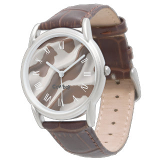 Modern Luxury Elegant Faux Cow Leather Collection Horloge