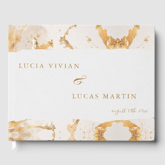 Modern Luxury Gold Abstract Wedding Gastenboek (Voorkant)