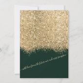 Modern Luxury Gold Green Glitter Confetti Wedding Kaart (Achterkant)
