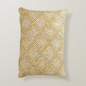 Modern, Luxury, Golden Grid Pattern Accent Kussen (Achterkant (Verticaal))