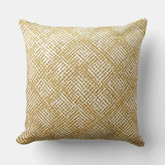 Modern, Luxury, Golden Grid Pattern Kussen