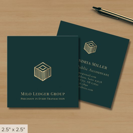 Modern Luxury Logo Vierkante Visitekaartje
