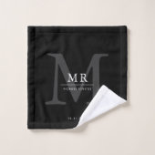 Modern Luxury Monogram Colour Match Bad Handdoek (Wasdoekje)