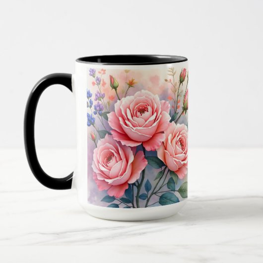 Modern Luxury Pink Roses Beautiful Collection Mok (Links)
