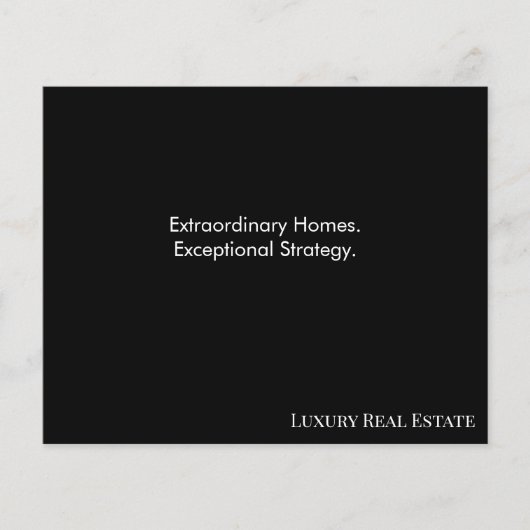 Modern Luxury Real Estate Postcard | Bespoke Home  Flyer (Voorkant)