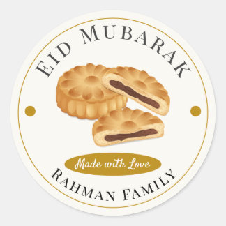 Modern Maamoul Date Cookies Islamic Eid Mubarak Ronde Sticker